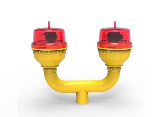 FAA LED Double Aviation Obstruction Light dengan Umur LED 100.000 Jam dan Intensitas Cahaya 32,5cd Disesuaikan Tetap / Merayap