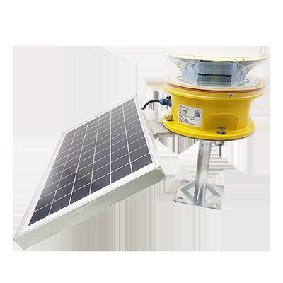Lampu Penghalang Penerbangan Surya LED Merah Intensitas Medium dengan IP66 Aluminium Alloy dan Kecerahan ≥2000cd