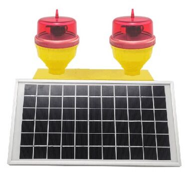 Daya Surya IP66 Waterproof Double Aviation Obstruction Light dengan Umur 100.000 Jam dan Operasi Senja hingga Fajar