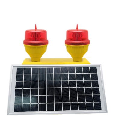LED Red Solar Powered Intensitas Rendah Lampu Obstruksi Penerbangan Ganda AH-LI-B2